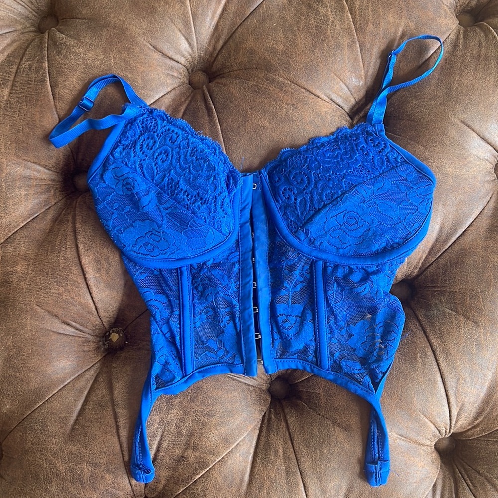 Amazon blue backless corset